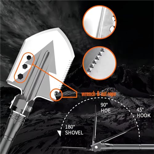 ZODISTORE Multipurpose Folding Camping Shovel & Hatchet Set for Survival
