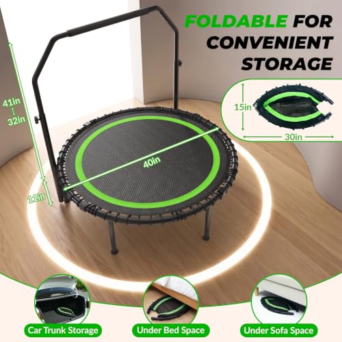40" Mini Rebounder Trampoline - Foldable Indoor Exercise