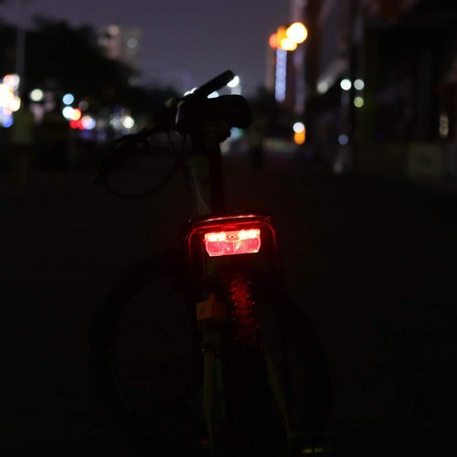 Bike Rack Tail Light with 2 Modes Steady and Flashing, Bicycle Rear Rack Light Easy to Install on Cargo Rack, Fit 50mm Bolt Holes Mount, Taillight for Bicycle