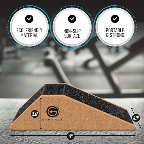 Cork Squat Wedge Block 2 Pack - Non-Slip Heel Elevation & Calf Raise