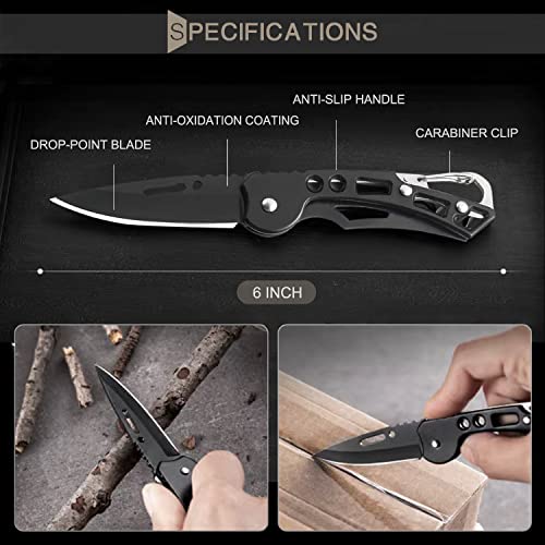 Small EDC Folding Pocket Knife - Stainless Steel Keychain Box Cutter