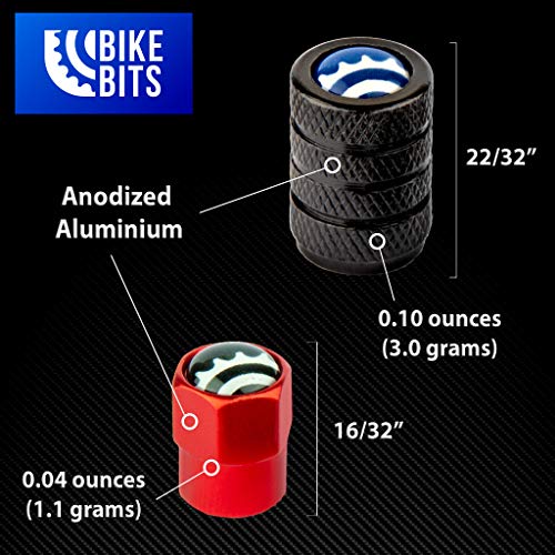 Presta Valve Adapter - Convert Presta to Schrader - Black Round Caps