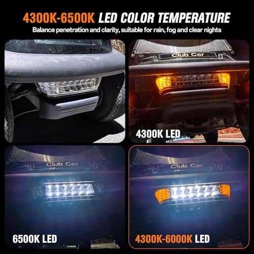 Golf Cart LED Headlight Bar for Club Car Precedent 2004+ 12V Replacement