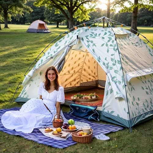 Wind Tour Waterproof Picnic Blanket 59x71 Inch Foldable Sandproof Outdoor Mat, Green