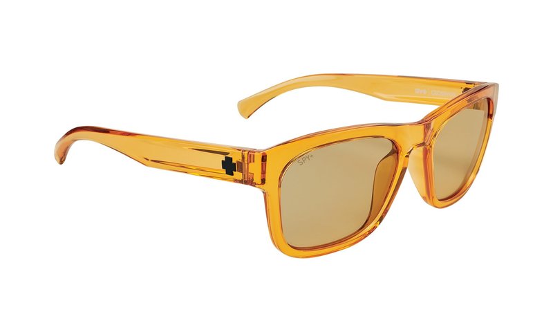 SPY OPTIC Crossway, Square Sunglasses, Color and Contrast Enhancing Lenses, Translucent Orange - Yellow Lenses