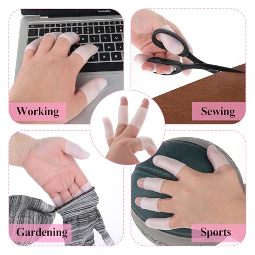 14 Pcs Silicone Finger Protectors - Waterproof Finger Cots, White