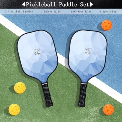 Pickleball Paddles Set of 2 - USAPA Approved, Lightweight, Blue