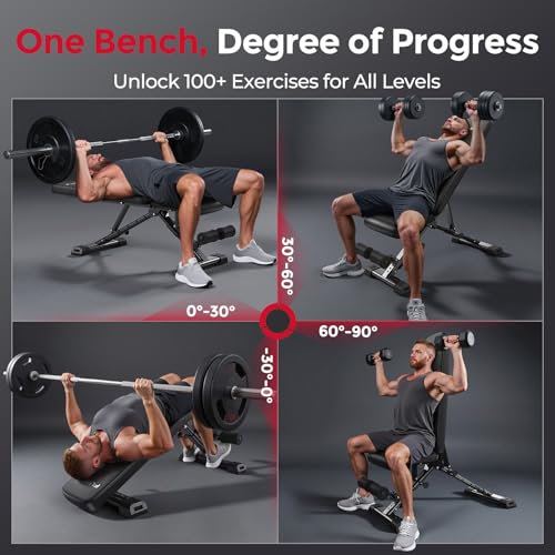 Adjustable Weight Bench - 800LBS Capacity, Foldable, FID