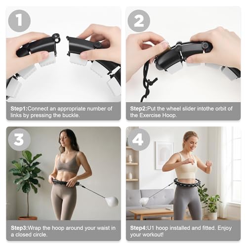 Quiet Detachable Knots Fitness Hula Hoop - Black
