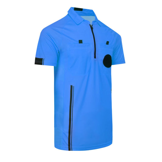Soccer Referee Shirt Jersey Kit Official Short Sleeve Ref Shirts Uniform Halloween Costume for Men & Women Blue S