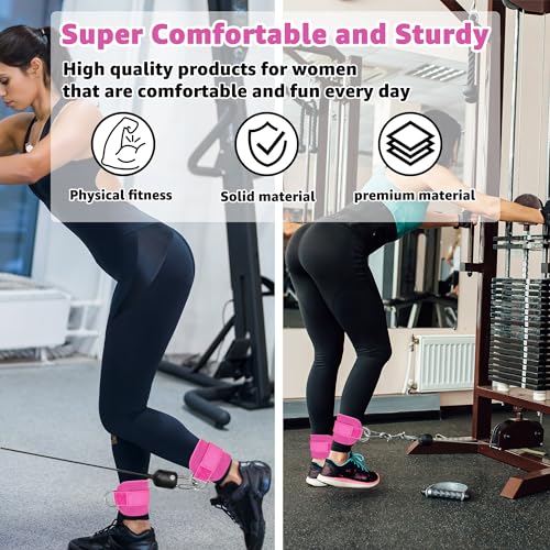Anemeeoke Rose Adjustable Ankle Straps for Cable Machine Glute & Leg Workout