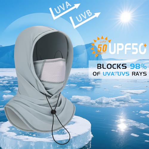 Cooling Breathable Balaclava Face Mask - Light Gray UV Protection