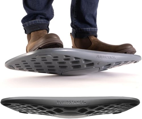 FluidStance Adult Balance Board - USA-Made Anti-Fatigue Wobble Board for Standing Desks | 360° Rocker Design