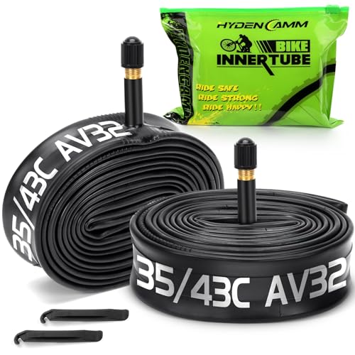 Hydencamm 700x35C-43C Bike Tube with 32mm Schrader Valve & Tire Levers (2 Pack)