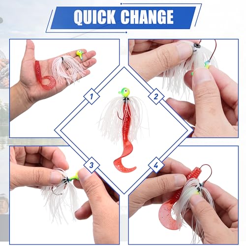 Spinnerbait Skirts - 50 Strands Silicone Jig Skirts, 6 Colors