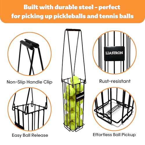 Pickleball and Tennis Ball Hopper - Metal, Large Capacity