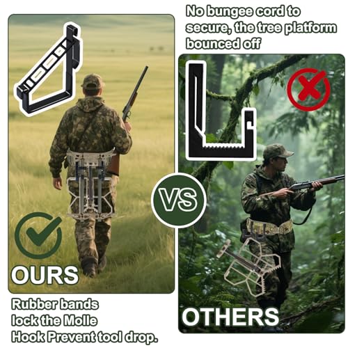 Heavy Duty Metal Molle Hooks 2-Pack for Tactical Gear & Hunting Accessories