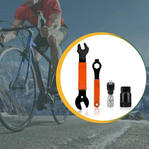 CFIKTE Bicycle Repair Tool Assortment Kit（ 4Pcs）,Bike Pedal Wrench+Bike Crank Extractor + Bike Bottom Bracket Remover + 16mm Spanner Wrench.