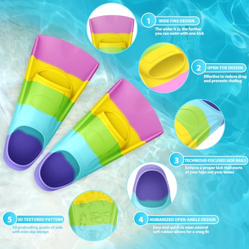 Gintenco Kids & Adults Swim Fins CH14 XXS (Jr 11-12.5) - Training & Lap Swimming