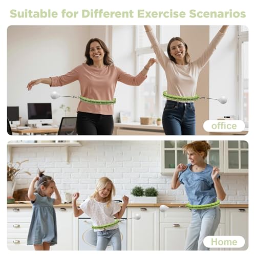 Detachable 24 Knots Hula Hoop for Weight Loss - Green