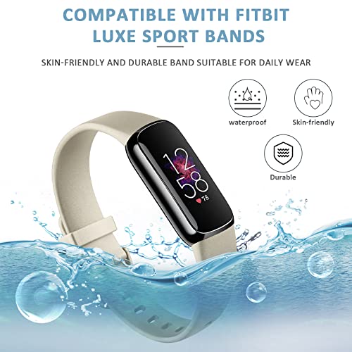 Tobfit Metallic Gold Small Replacement Band for Fitbit Luxe - Sport Silicone Strap