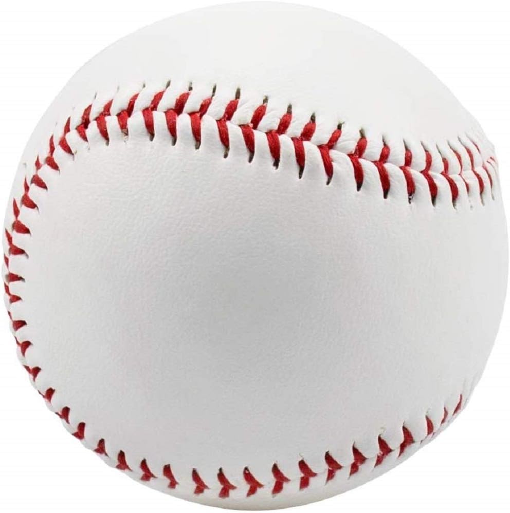 Tebery Baseballs - 12 Pack Standard Size Leather Covered Training Balls for Adults
