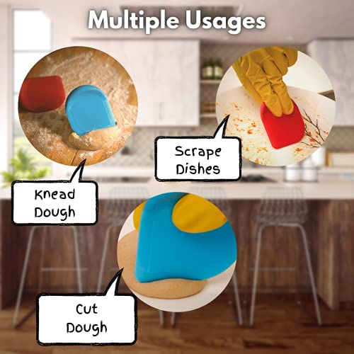 Versatile Pan Scraper Tool - Silicone Grip for Cast Iron & Dishes