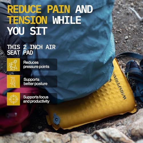 Inflatable Seat Cushion - Comfortable Dark Gold Foam Pad - 1 Pack, Large