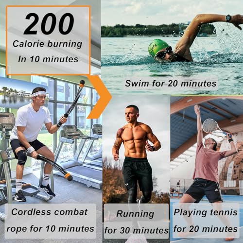 Cordless Weighted Battle Ropes - 2-Pack for Home Gym & HIIT