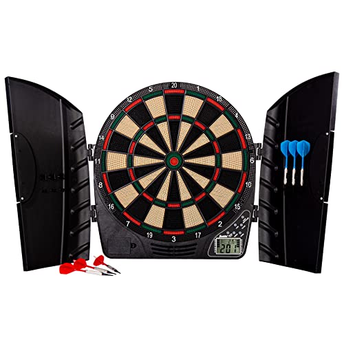 Electronic Dart Board Set with Cabinet - 65 Game Variations & 6 Darts
