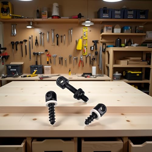 Black Swivel Sling Studs - 3 Pcs Wood Screw Mounts