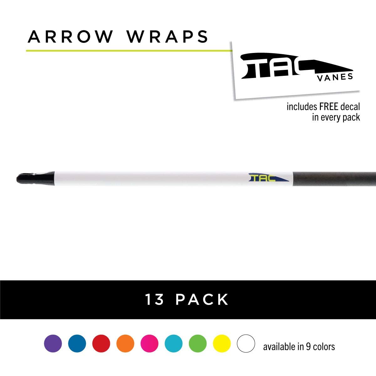 TAC Vanes 4.25" Arrow Vanes | Archery Fletching for Compound & Crossbow | Durable, Lightweight, High Accuracy, White 13 Pack