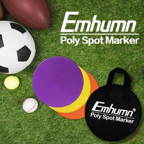 9-Inch Poly Spot Markers - 12 Pcs Non-Slip Training Dots with Bag