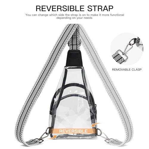 Clear Stadium Bag Crossbody Purse - Guitar Black