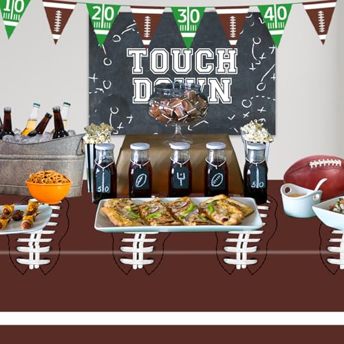 Football Field Disposable Tablecloths - 54 x 108 Inch, 2 Pack