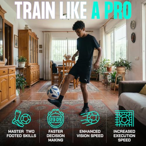 SenseBall Soccer Training Ball Size 3 Blue & White with App for Kids & Youth