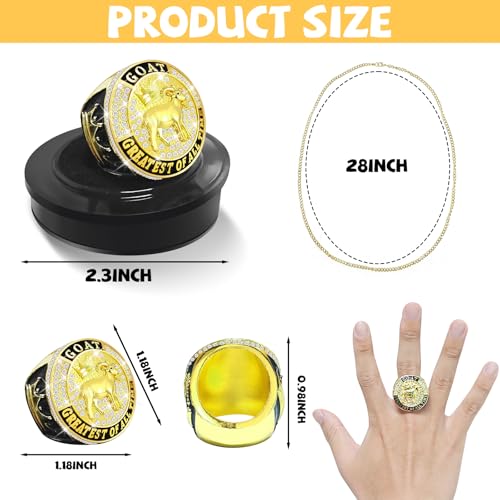 Goat Championship Ring with Necklace & Display Stand - Award Trophy for Champions