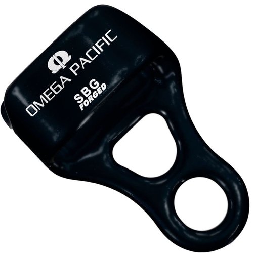 Omega Pacific SBGFG Belay/Rappel Device – Adjustable Friction Belay Tool with Rigid Stem, U-Groove Channel, and Stem Wrap – Hot Forged Aluminum for Versatile Rope Handling