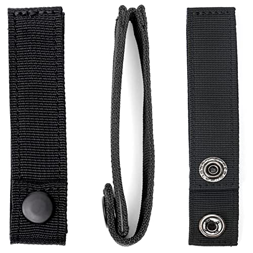 Tactical Molle Straps with Snap - 4 Inch, 4 PCS - Black