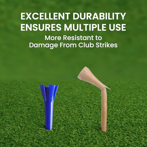 Unbreakable Plastic Golf Tees - 1.5 Inch, 120 Pack, Blue