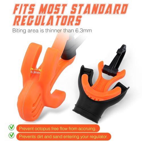 Scuba Octo Plug Holder - 2-Pack Regulator Mouthpiece - Orange