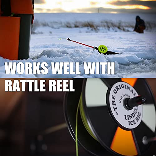 Ice Fishing Rattle Reel Line - Fluorescent Orange 65FT-3IPS