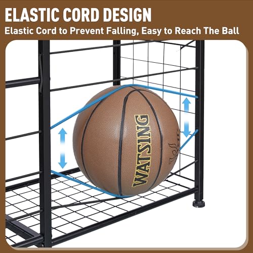 Sports Equipment Organizer with Wheels - Ball Storage Rack