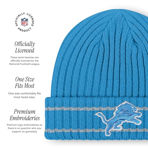 Detroit Lions NFL Team Logo Ribbed Beanie - One Size