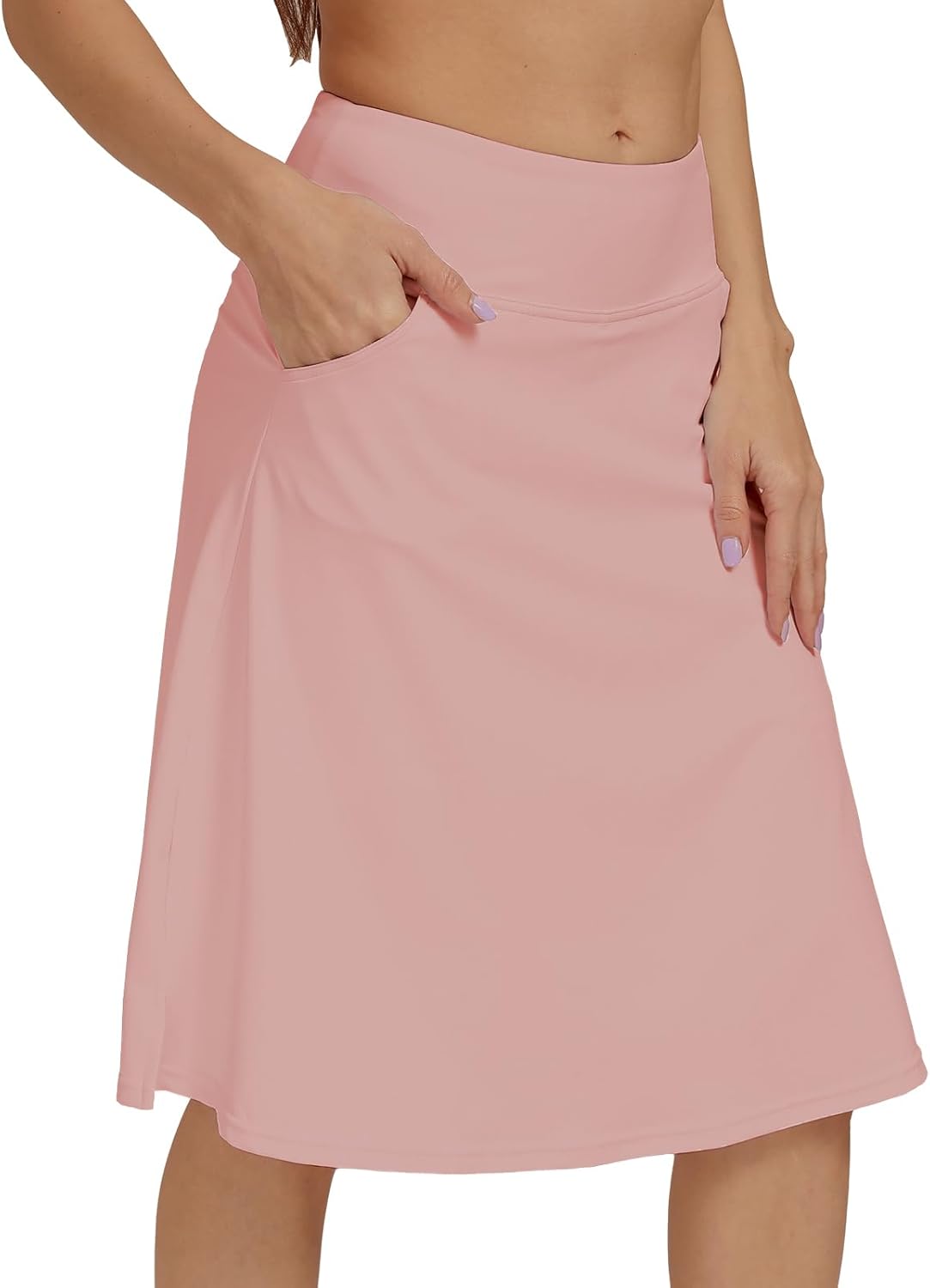 Skiennix Women's Modest Knee-Length Skorts - Athletic Midi Running Skirt in Stylish Design