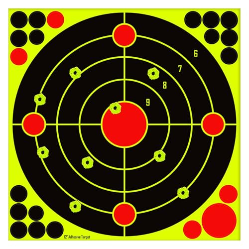 12x12 Inch Fluorescent Yellow Splatter Targets - 10 Pack for Shooting