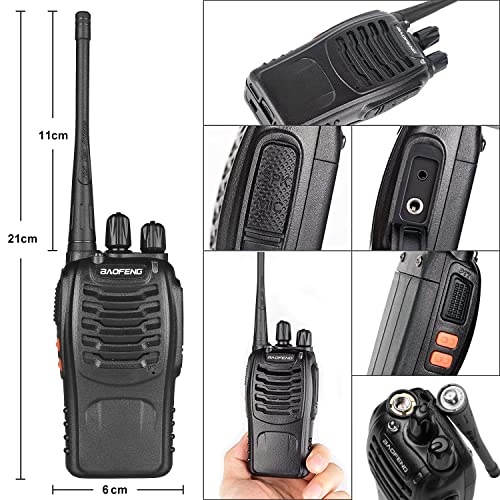 Baofeng Long Range UHF Two-Way Radio Set 3-Pack Black Rechargeable Handheld Communicators