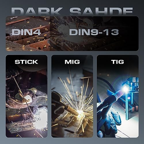 1/1/1/1 Optical Clarity Welding Helmet True Color Auto Darkening Welding Hood Wide Shade 4/9-13 for STICK MIG TIG Welding