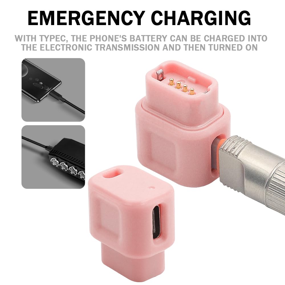FREERDNG Suitable for Shimano EW-EC300 4-pin to Type-C Converter, 12 Speed Di2 Charger, Di2 Charging Cable, Bicycle Electronic Variable Speed Outdoor Charging Solution (Sakura Pink)