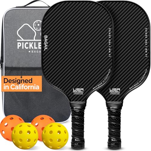 Pickleball Paddle Set - USAPA Approved, Lightweight 2-Pack - Black